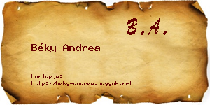 Béky Andrea névjegykártya