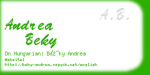 andrea beky business card